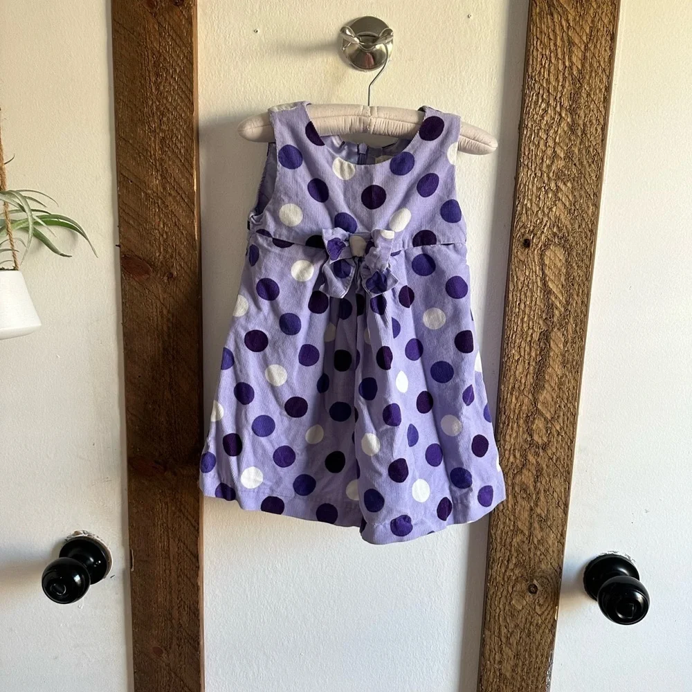Place Retro Large Polka Dot Corduroy Dress Purple 24 Months Toddler Baby Girl